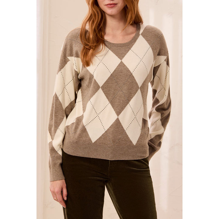 Crew Neck Sweater w/ Stud Detail
