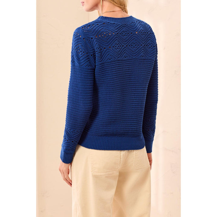 L/S Crew Neck Sweater w/ Pointelle