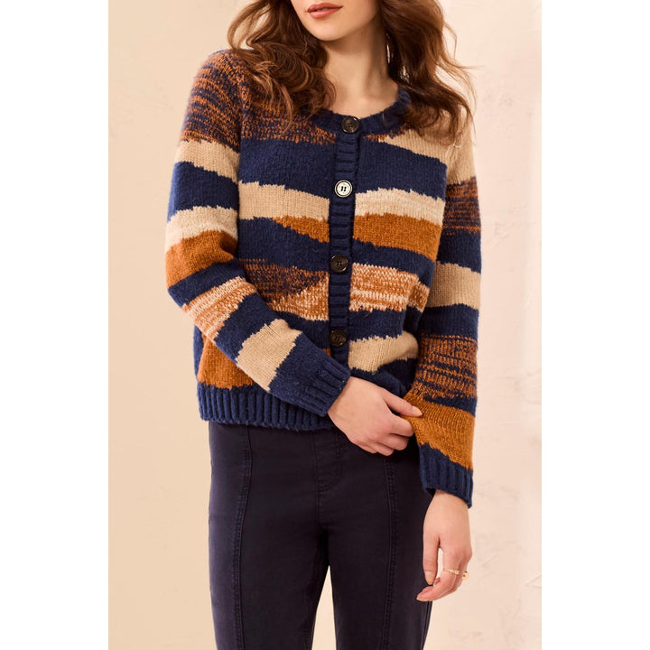 Soft Knit Crew Neck Button Front Sweater Cardigan