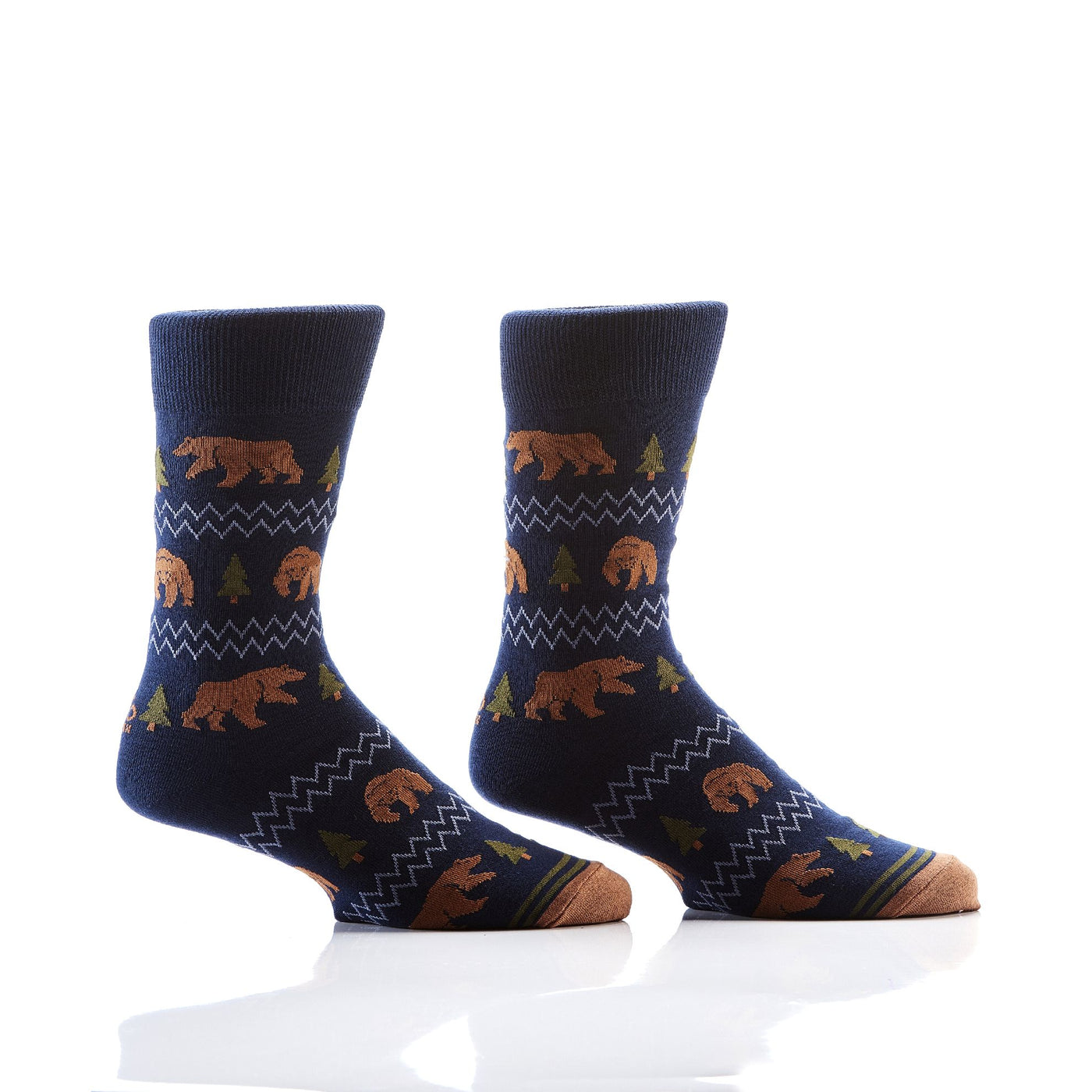 Men's Crew Sock, Bears and Trees