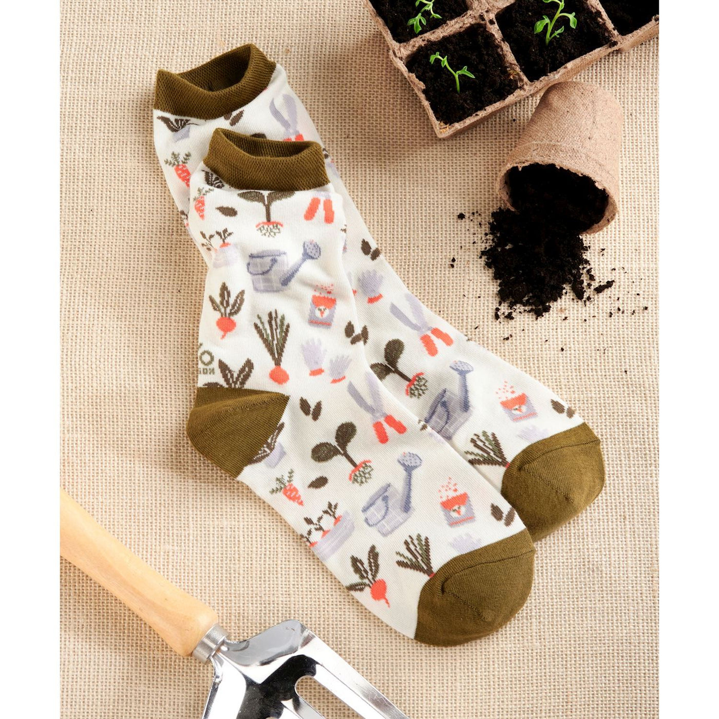 Women's Crew Sock, Gardening
