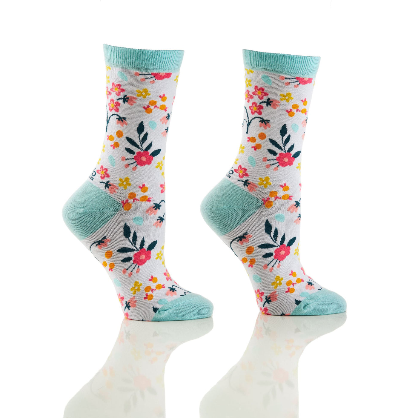 Women's Crew Sock, Spring Florals