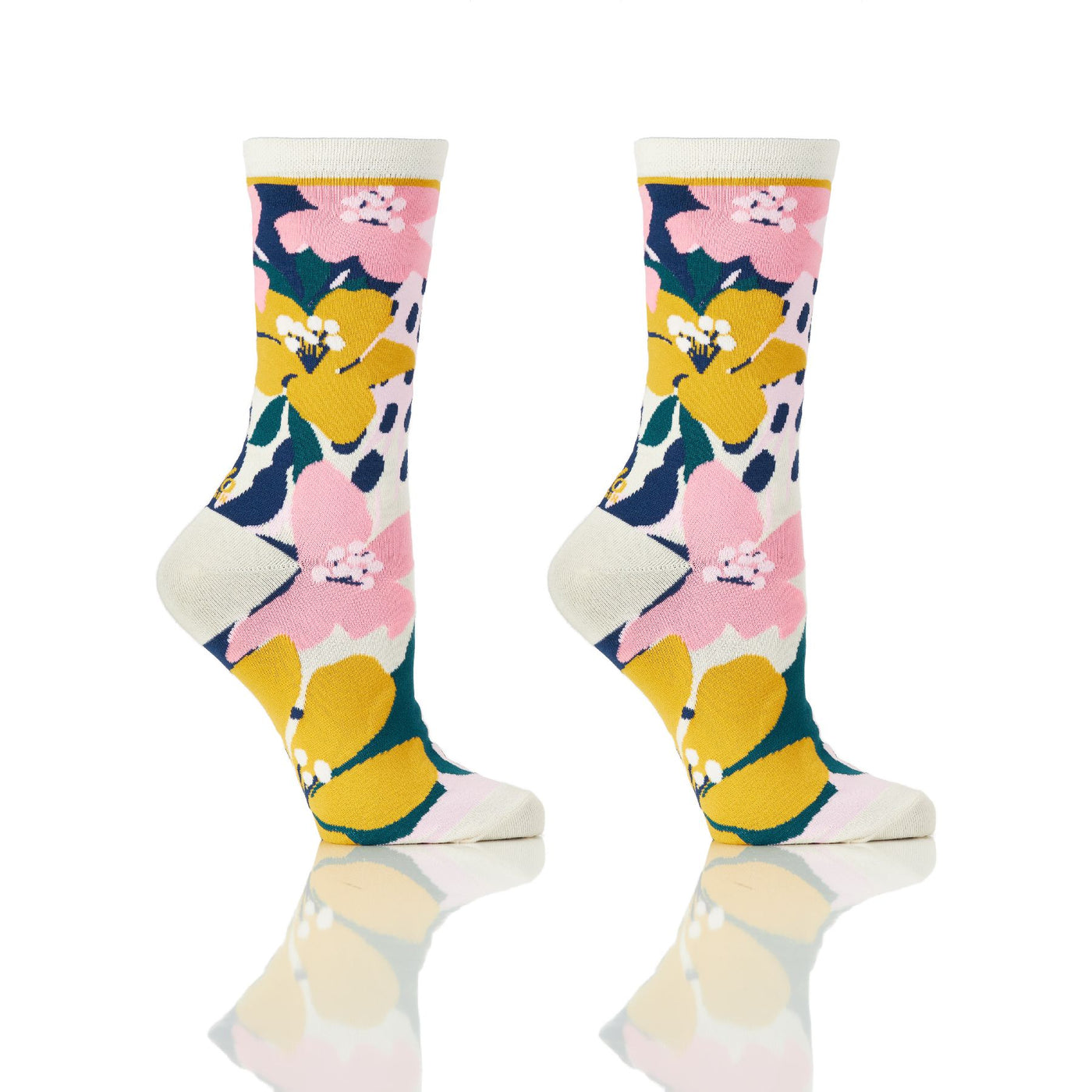 Women's Crew Sock, Bold Blossoms