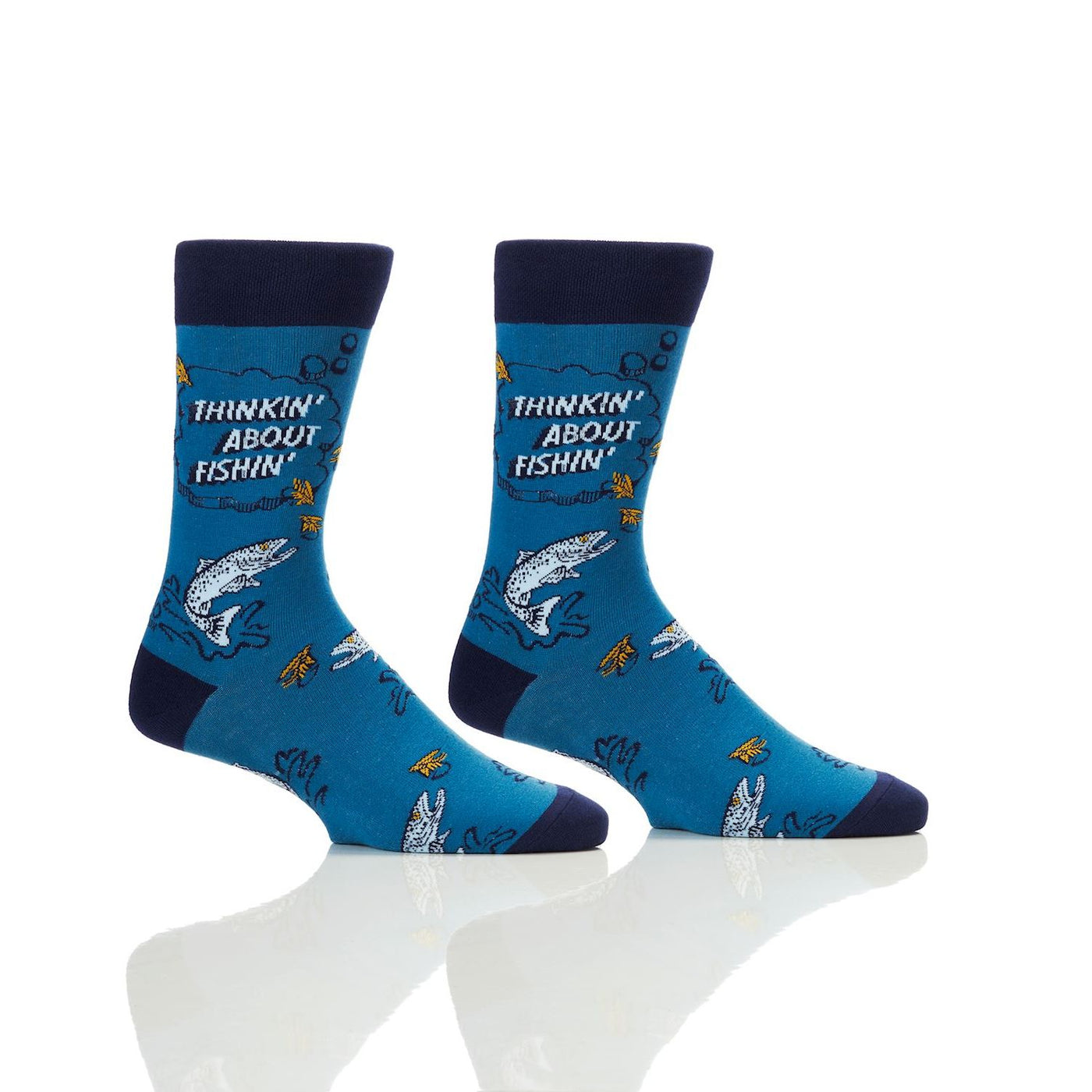 Men's Crew Sock, Fishing Wish