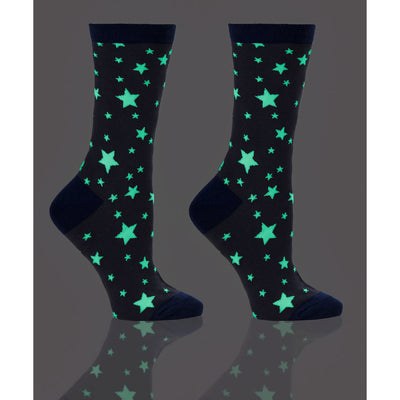 Women's Crew Sock, Stars (Glow in the Dark)