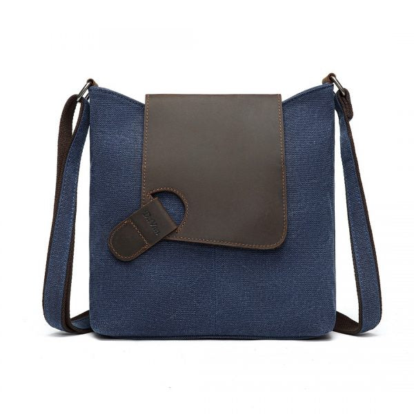 Bolso tote con ribete de piel