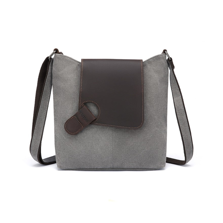 Bolso tote con ribete de piel