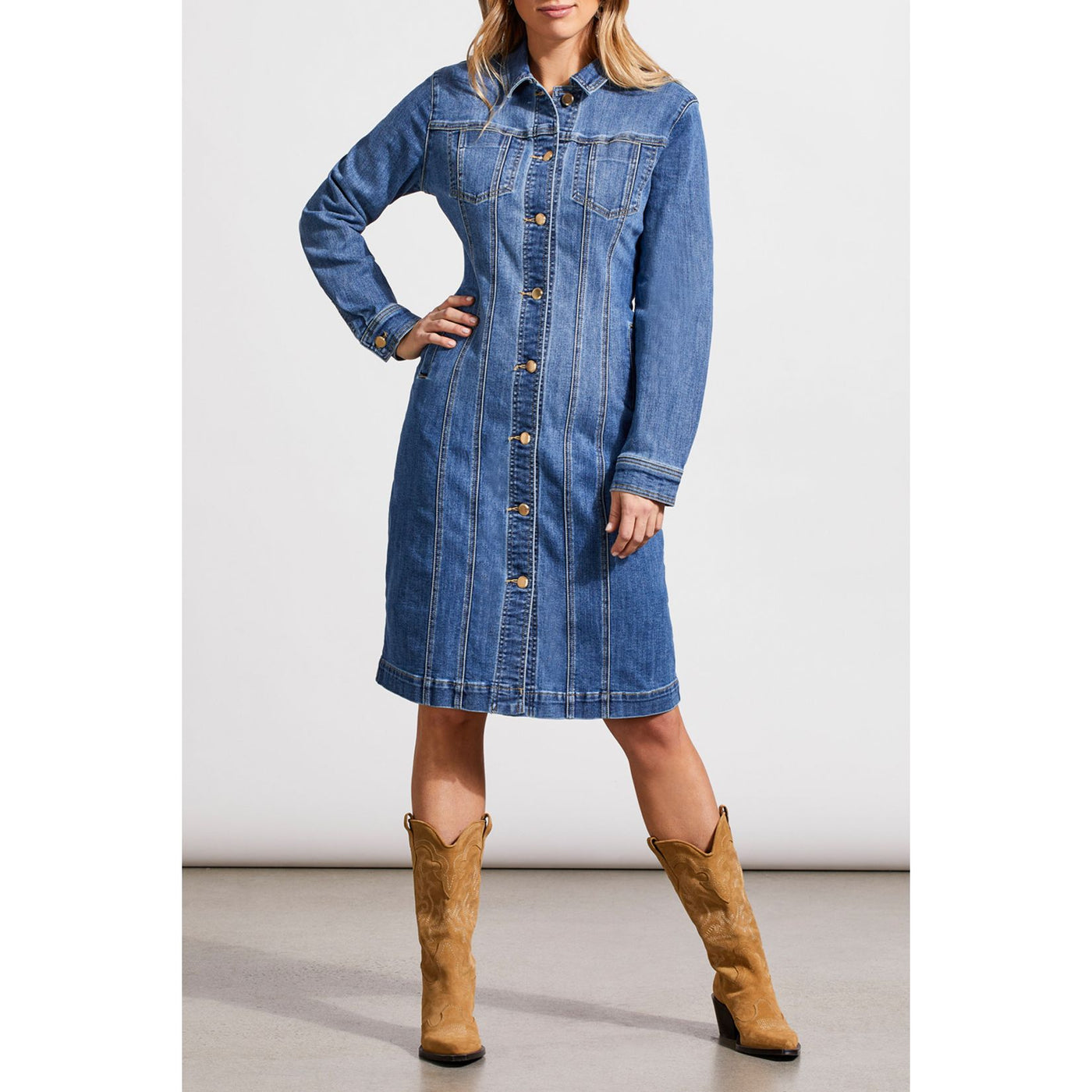 Robe Sablier en denim super extensible