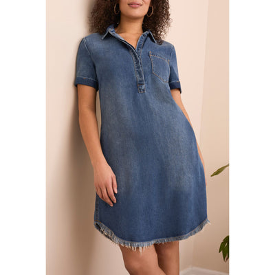 Flowy Lyocell® Pop Over Shirt Dress