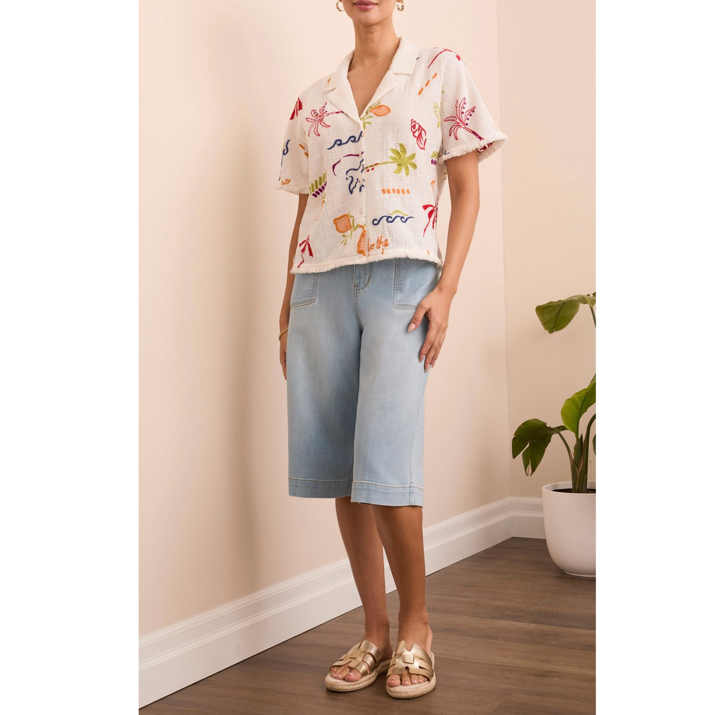 Blouse w/ Fringe Detail