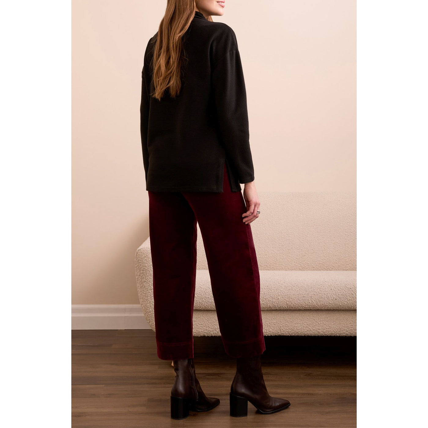 Funnel Neck Tunic w/ Side Slit