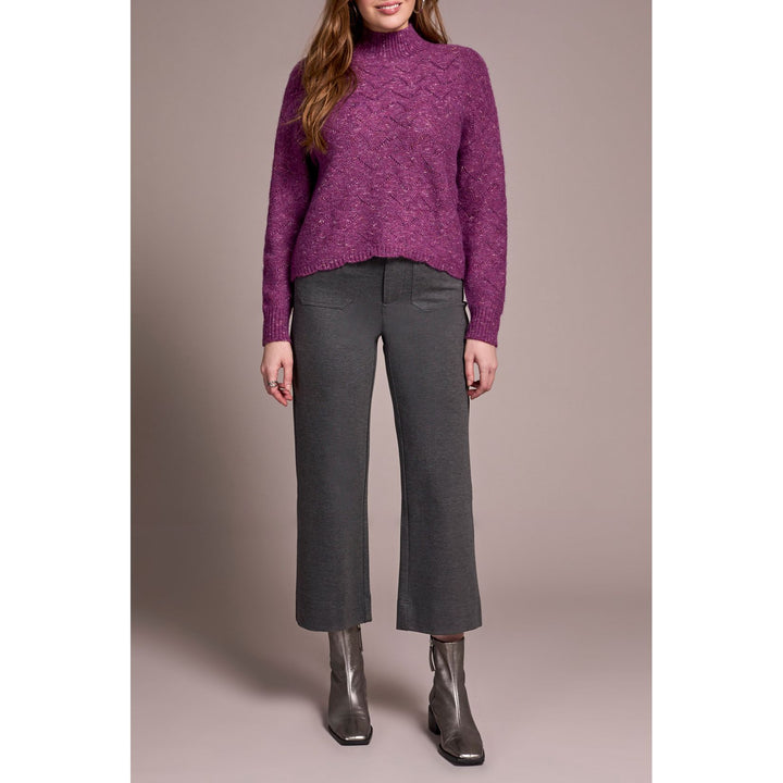 Mock Neck Drop Shoulder Sweater