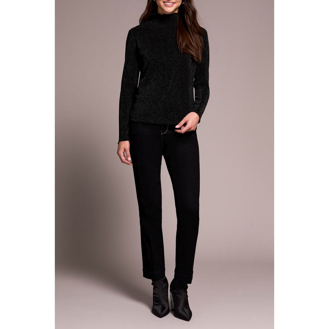 Mock Neck top w/ Merrow Edge Detail