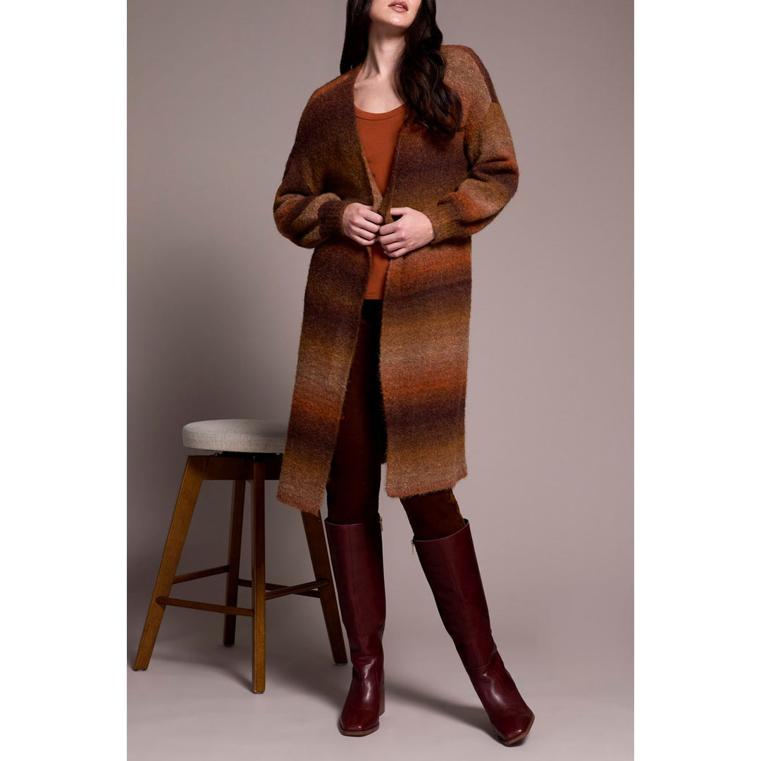 Long Cardigan w/ Puff Sleeve