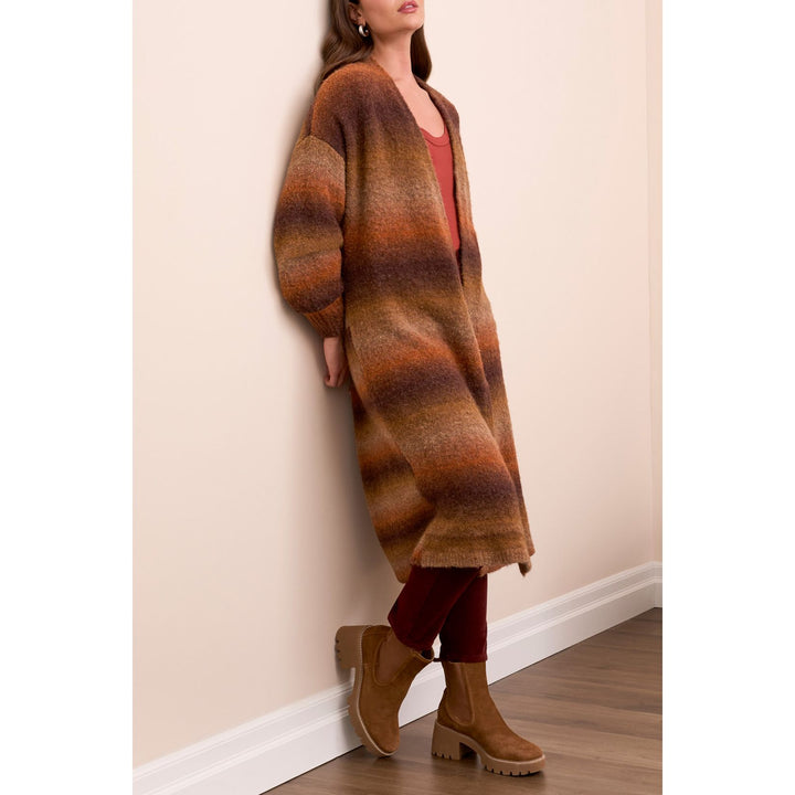 Long Cardigan w/ Puff Sleeve