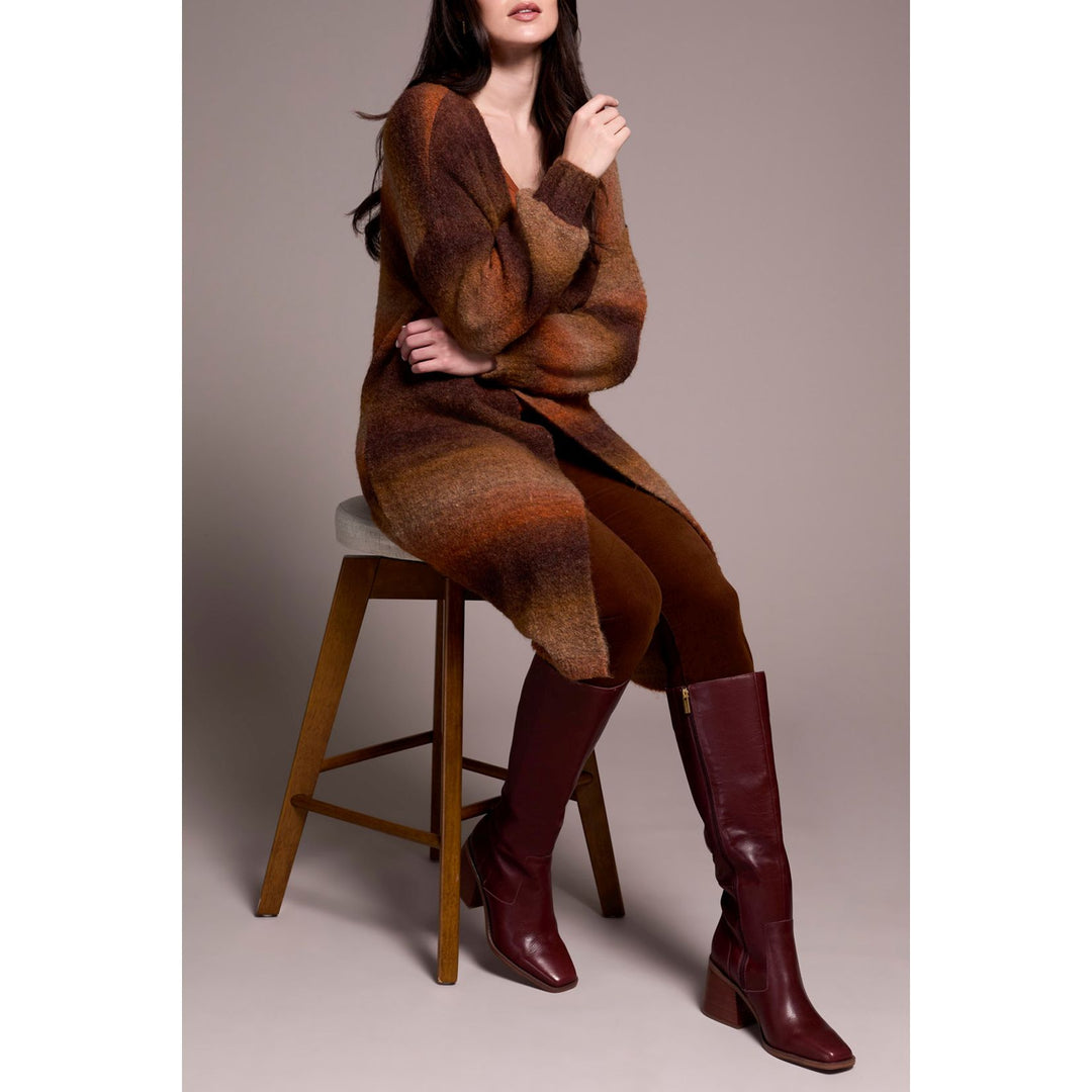 Long Cardigan w/ Puff Sleeve