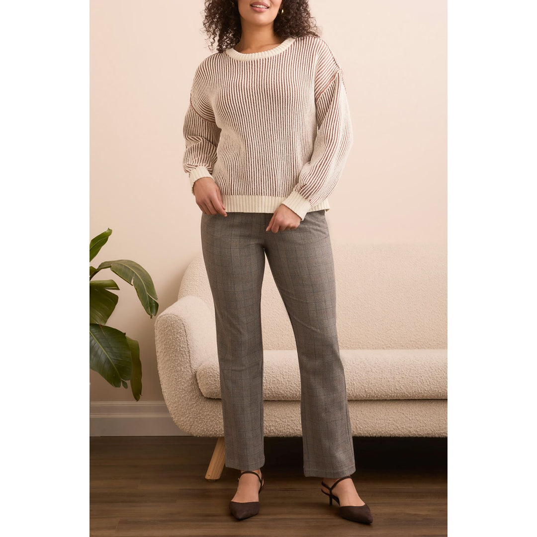 Crew Neck Sweater w/ Side Slit