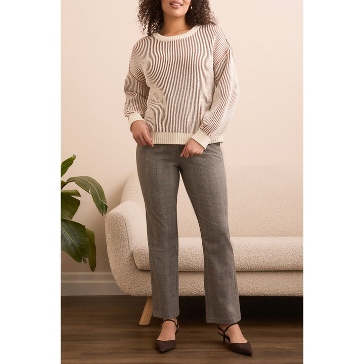 Crew Neck Sweater w/ Side Slit