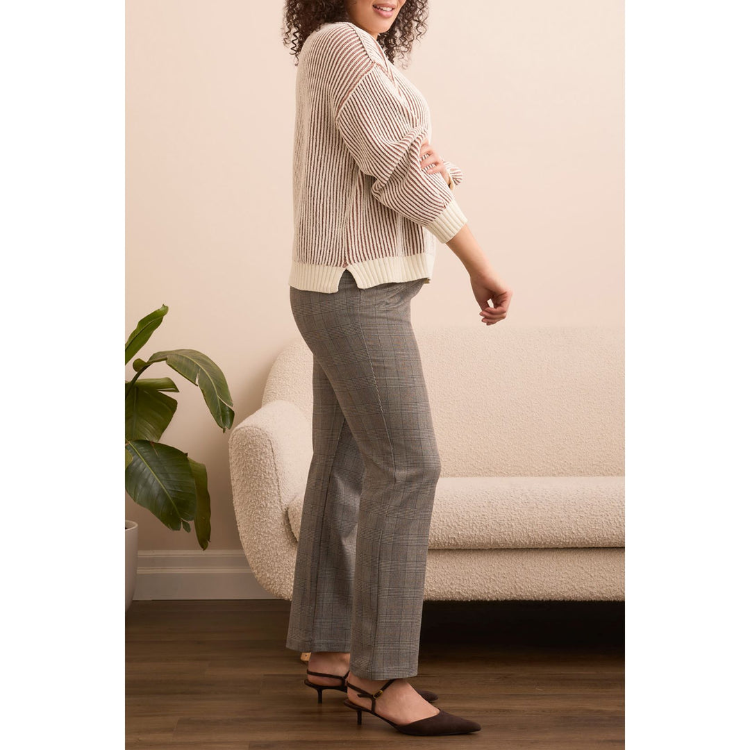 Crew Neck Sweater w/ Side Slit