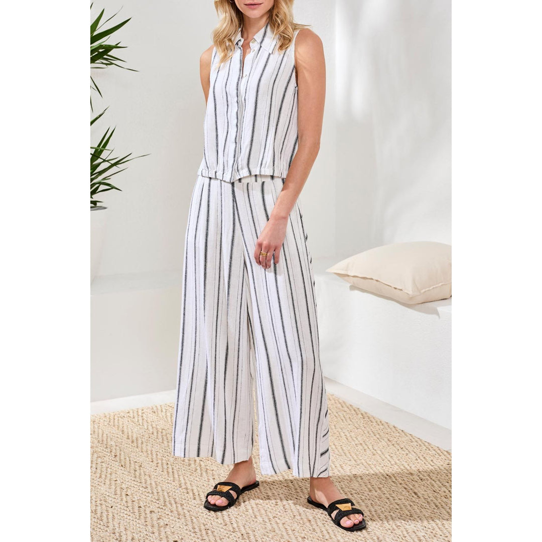 Hidden Placket Shirt w/ Elastic Waist