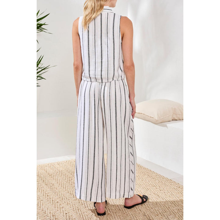 Hidden Placket Shirt w/ Elastic Waist