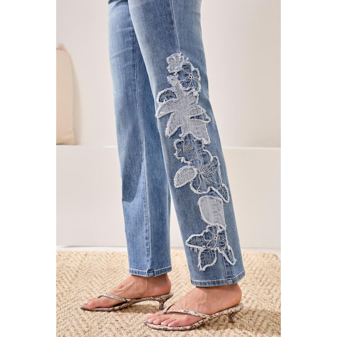 Sophia Curvy Flare w/ Denim Applique