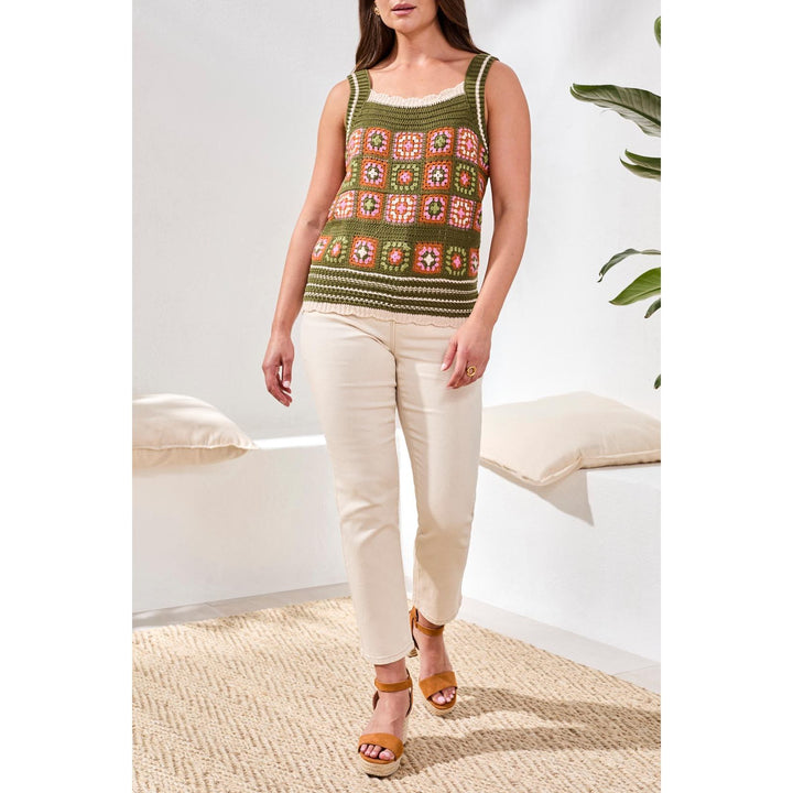 Wide Strap Crochet Cami