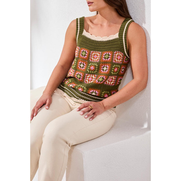 Wide Strap Crochet Cami