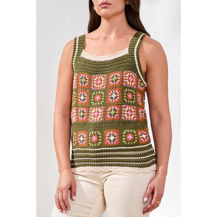 Wide Strap Crochet Cami