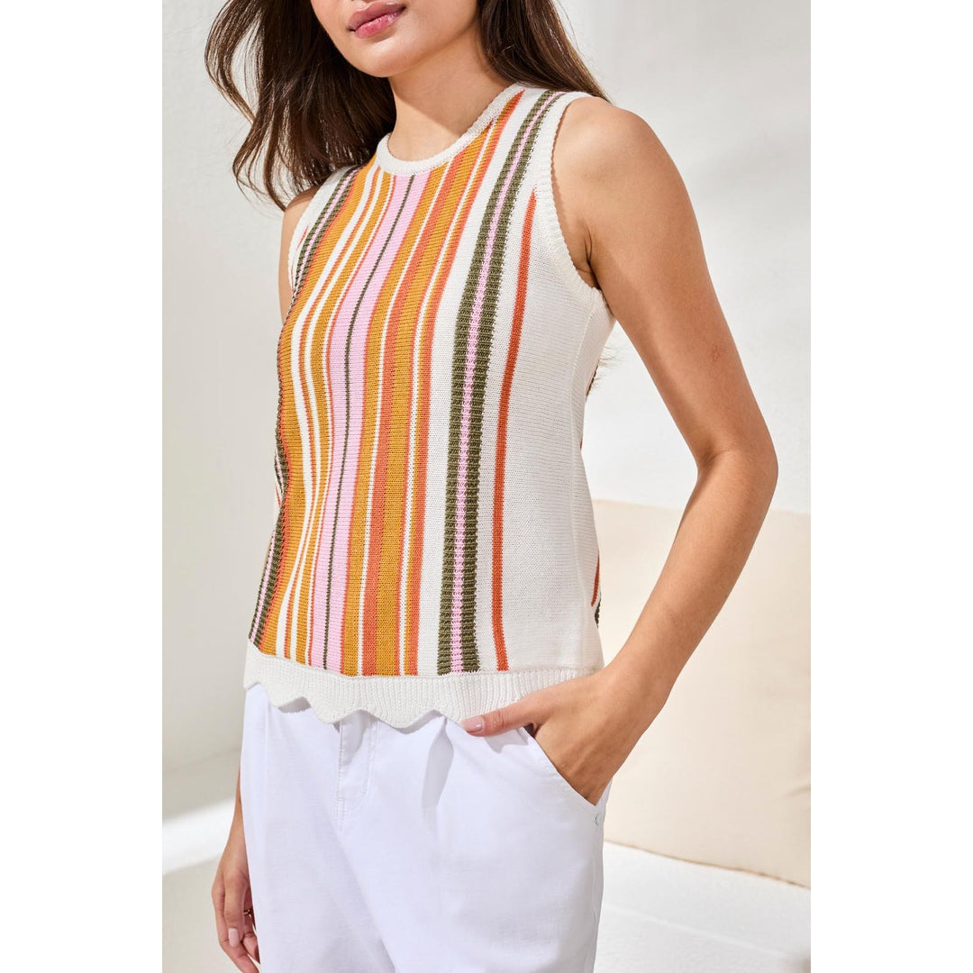 Crew Neck Sleeveless Sweater