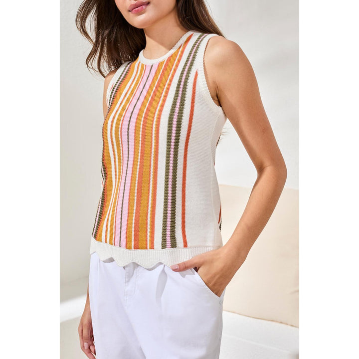 Crew Neck Sleeveless Sweater