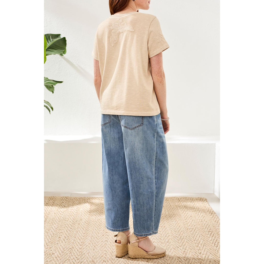 S/S Crew Neck Applique T-Shirt