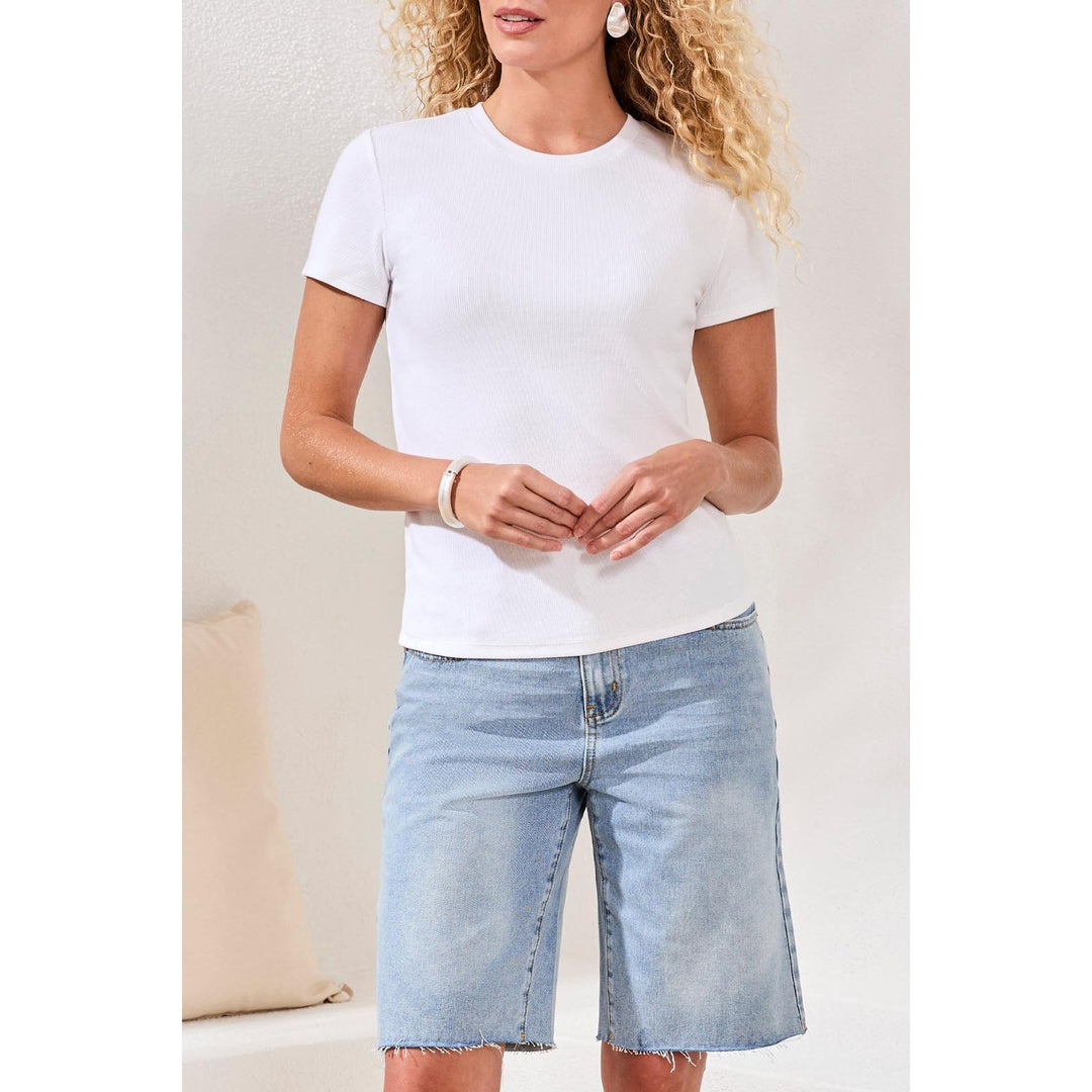 Fitted Crew Neck Stretch Tee