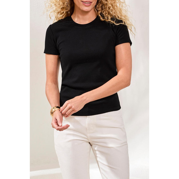Fitted Crew Neck Stretch Tee