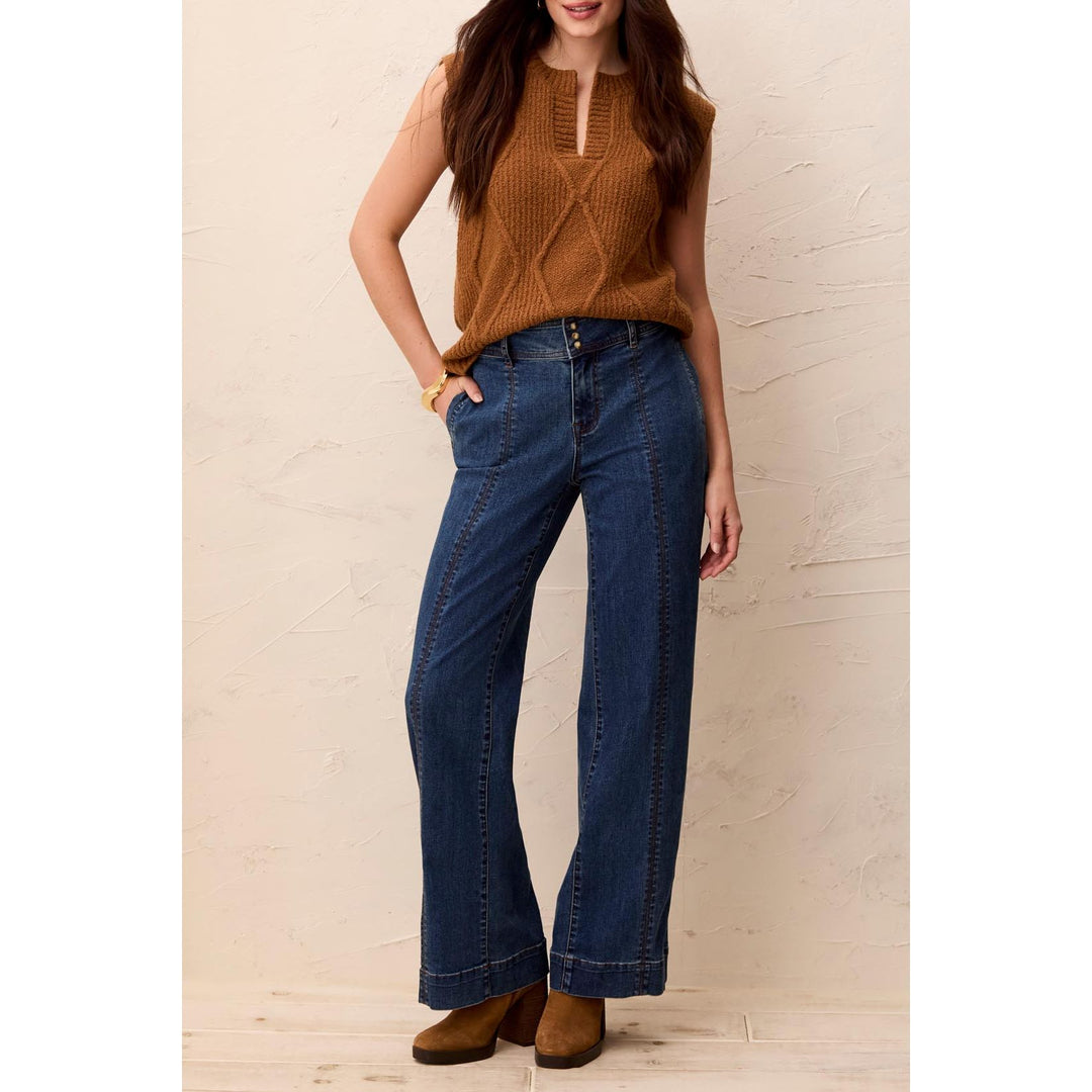 Audrey Hugging Wide Denim Pant