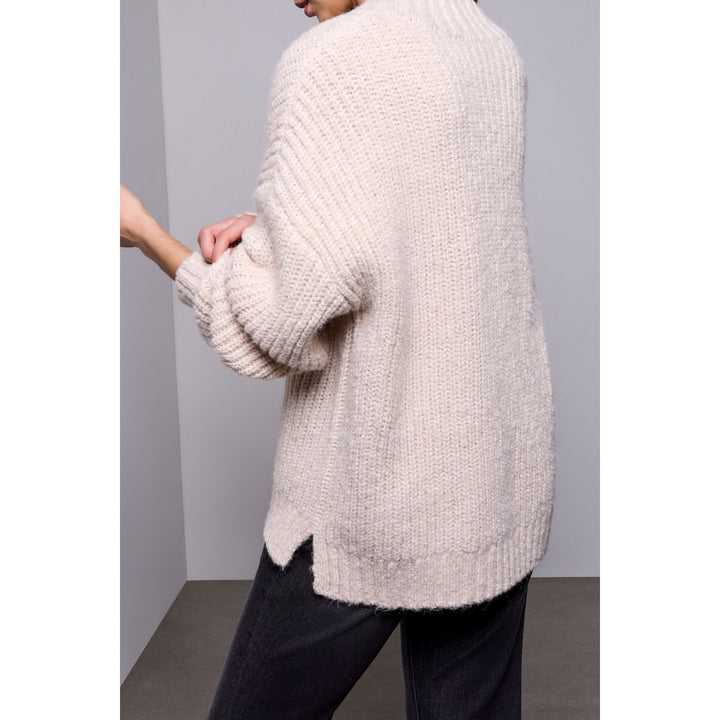 BLUE THREAD Oversized Chunky Ribbed Deep V-Neck Knit Sweater