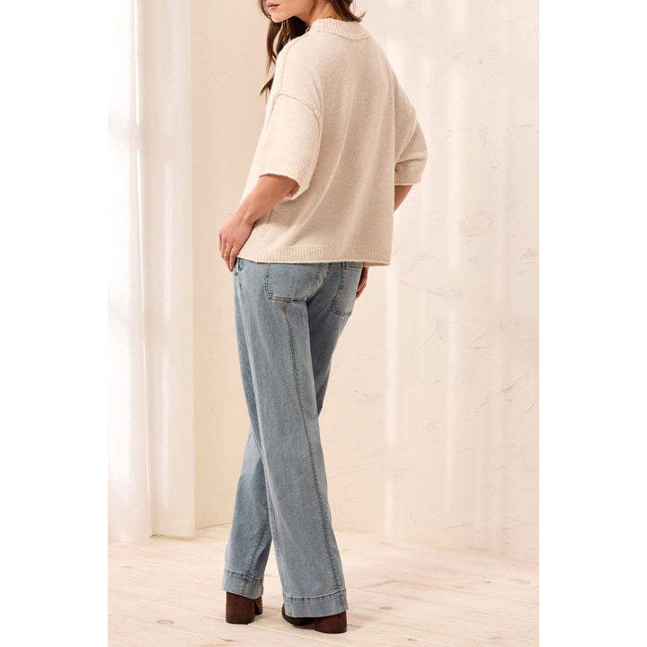 Lofty Elbow Sleeve Crew Neck Sweater