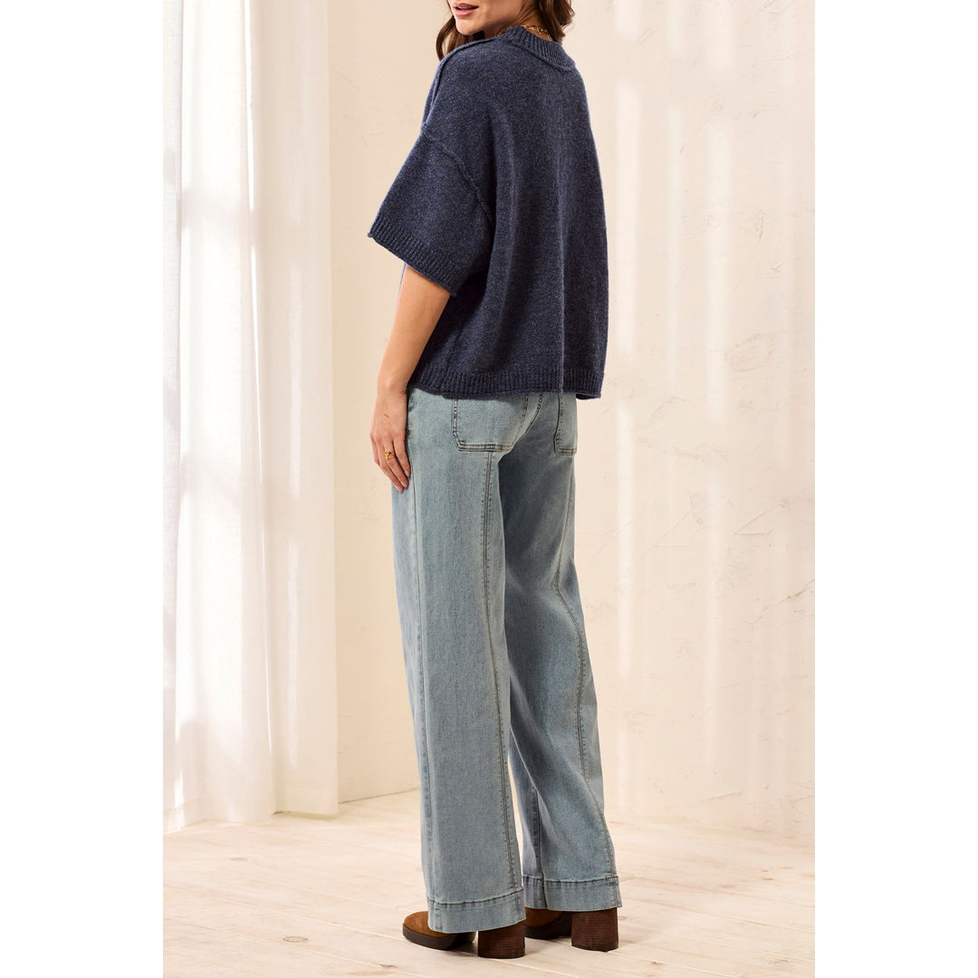 Lofty Elbow Sleeve Crew Neck Sweater
