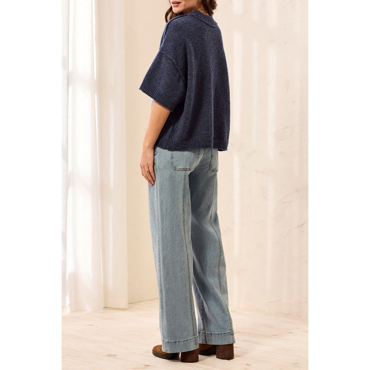 Lofty Elbow Sleeve Crew Neck Sweater