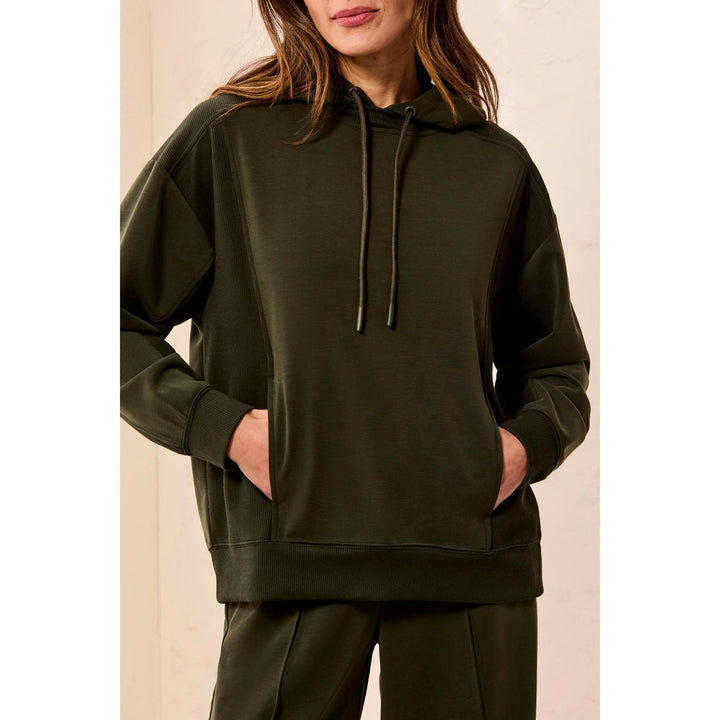 Soft Modal Hoodie w/ Drawstring Hood &amp; Front Pocket Detail