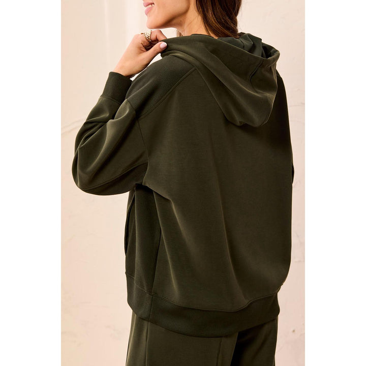 Soft Modal Hoodie w/ Drawstring Hood &amp; Front Pocket Detail
