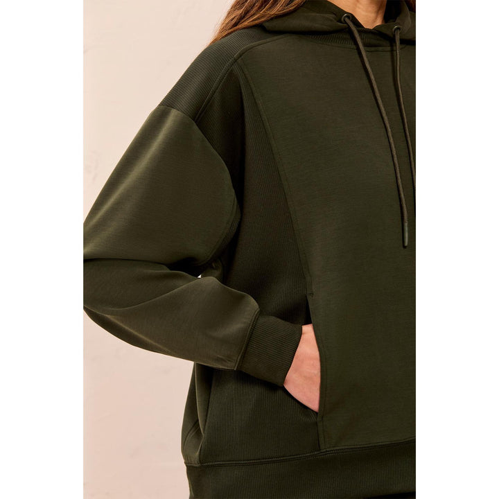 Soft Modal Hoodie w/ Drawstring Hood &amp; Front Pocket Detail