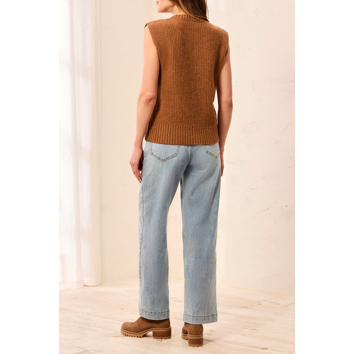 Split Crew Neck Sweater Vest