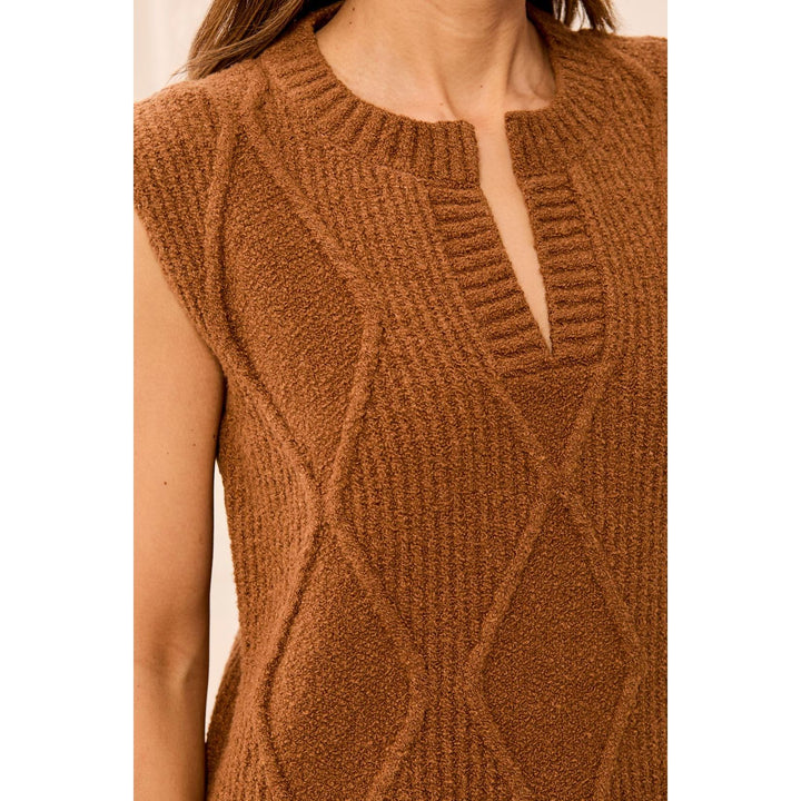 Split Crew Neck Sweater Vest