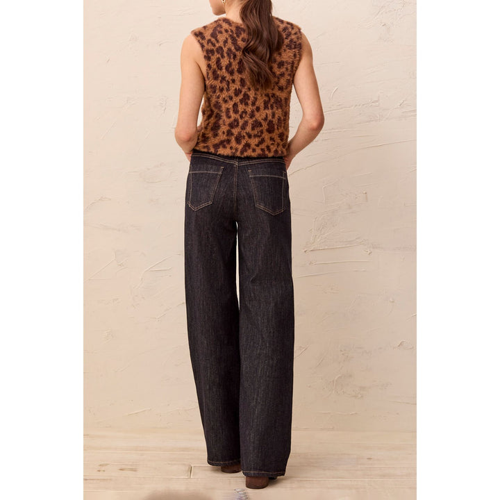 Audrey Embroidered Wide Denim w/ Charm