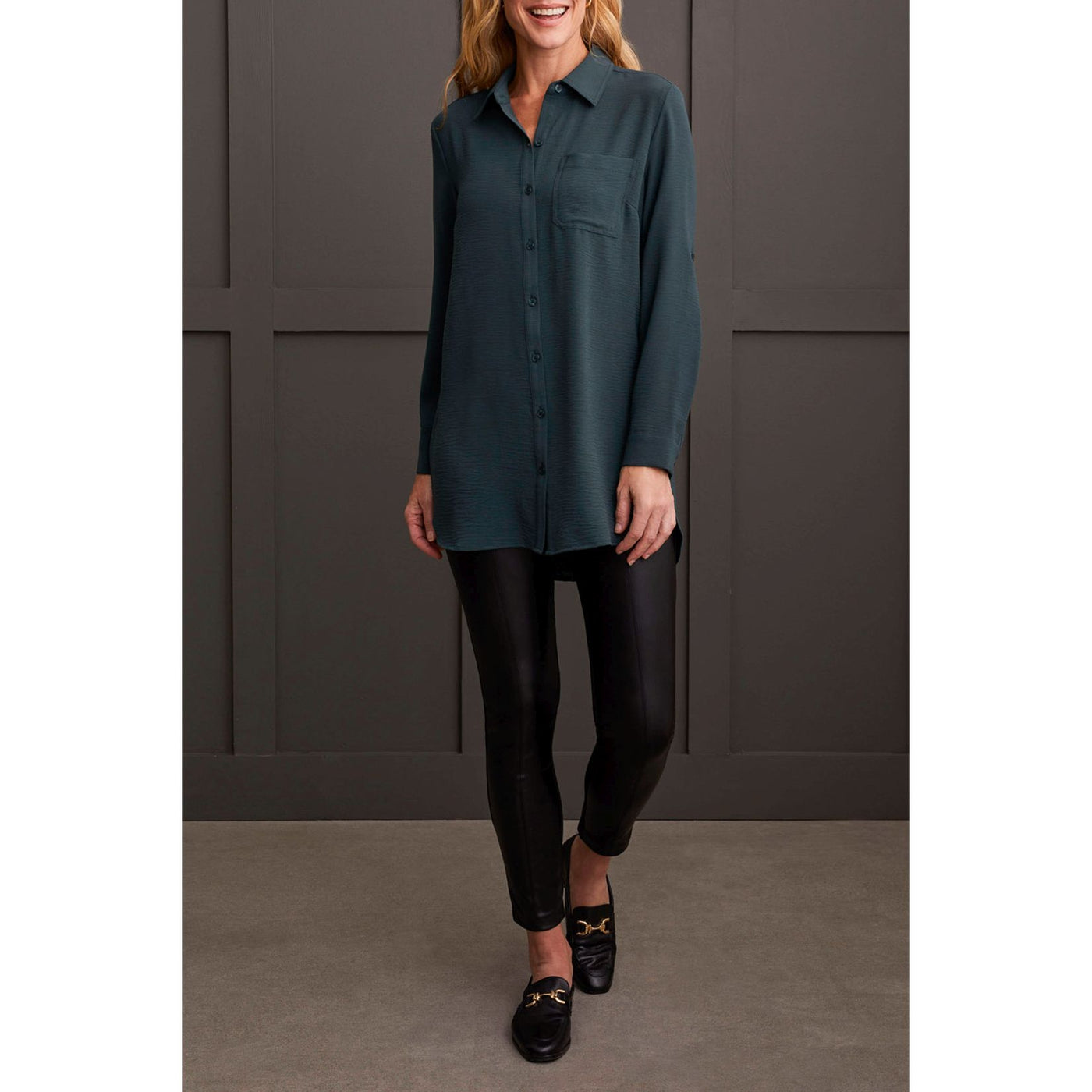 Pebbled Crepe Tunic