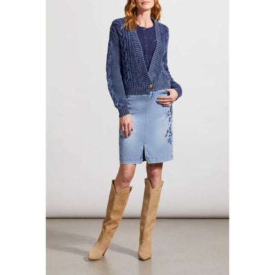 Embroidered Denim Skirt
