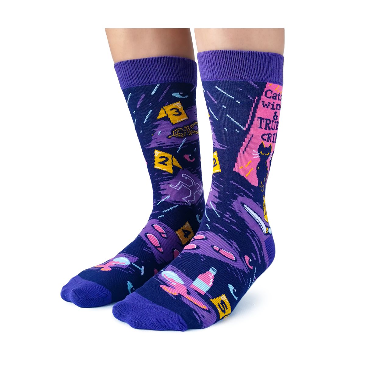 Women's Sock - Cats, Wine and Crime
