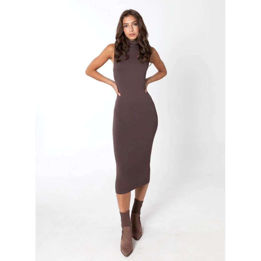 Bamboo Sleeveless Turtleneck Dress