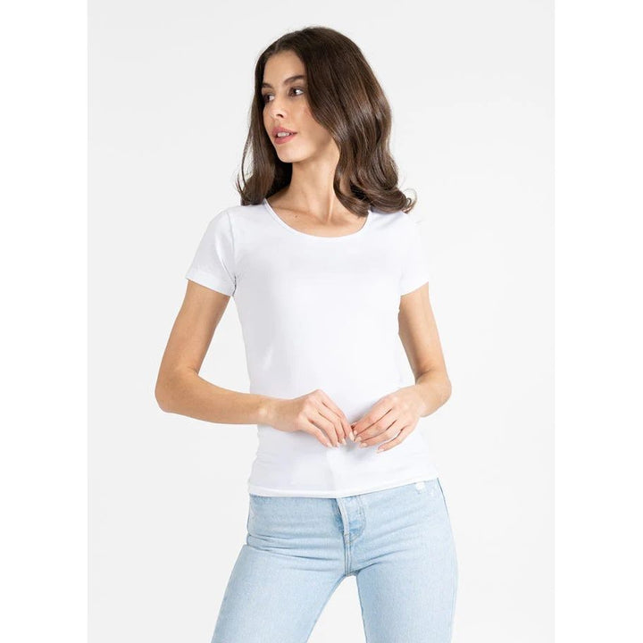 T-shirt à col rond en bambou